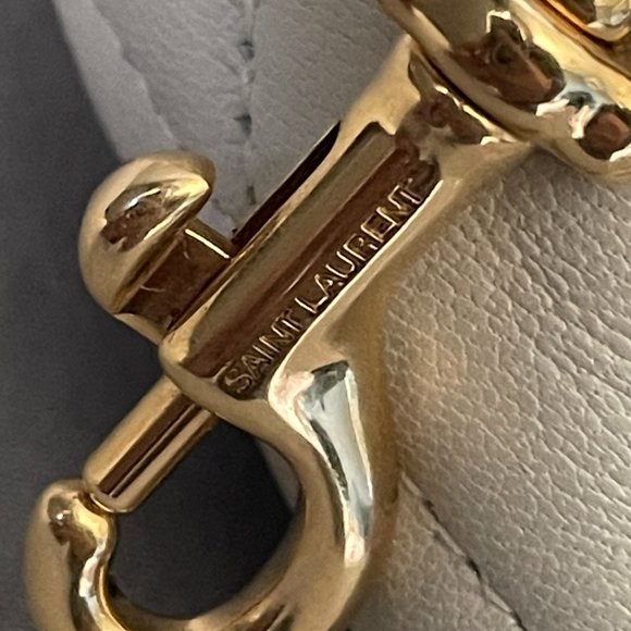 SAINT LAURENT Triangle Ysl Quilted Pouch Key Chain - Picture 7 of 8